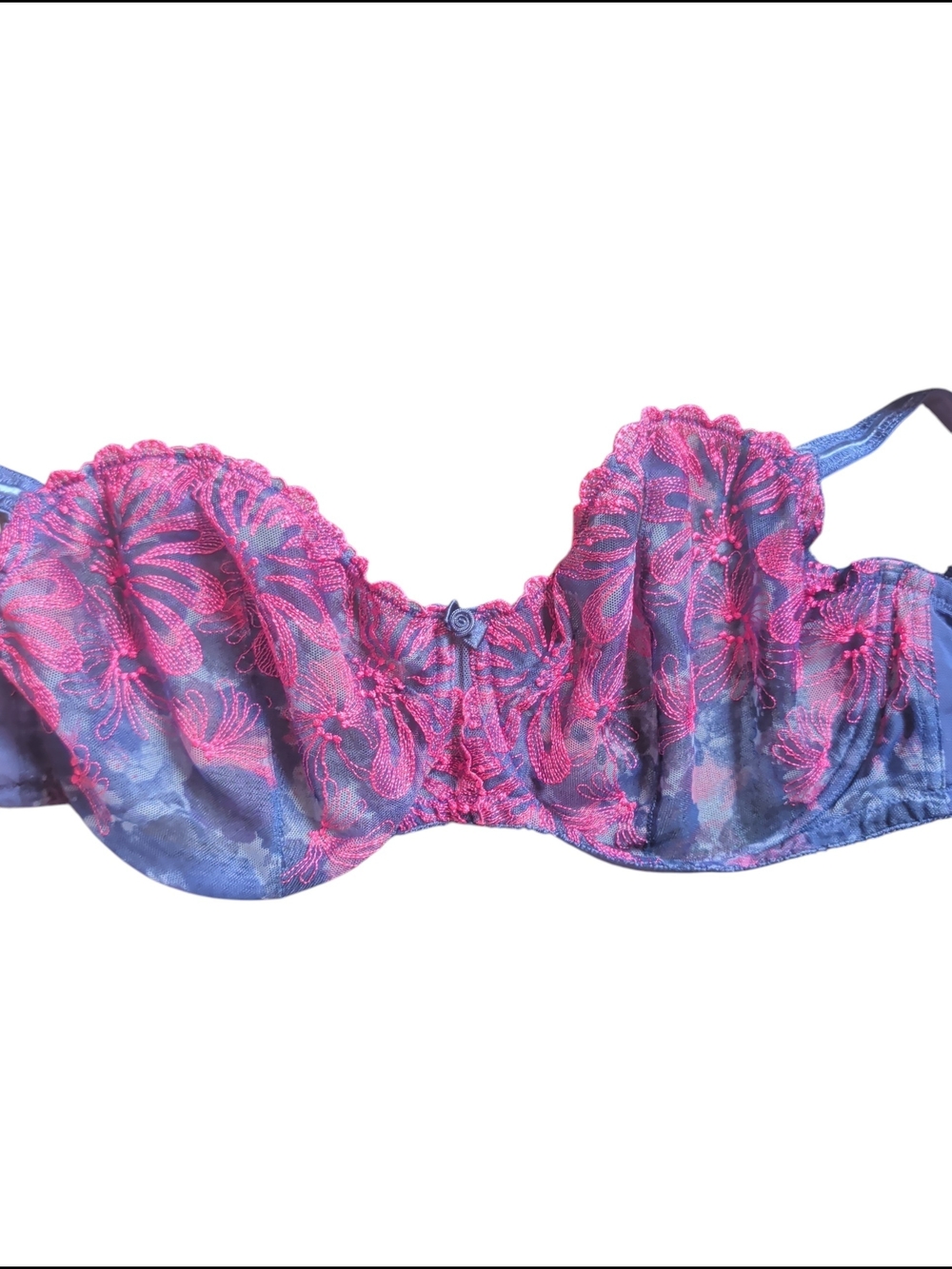Paramour Blue and Fuchsia Lace Underwire Bra